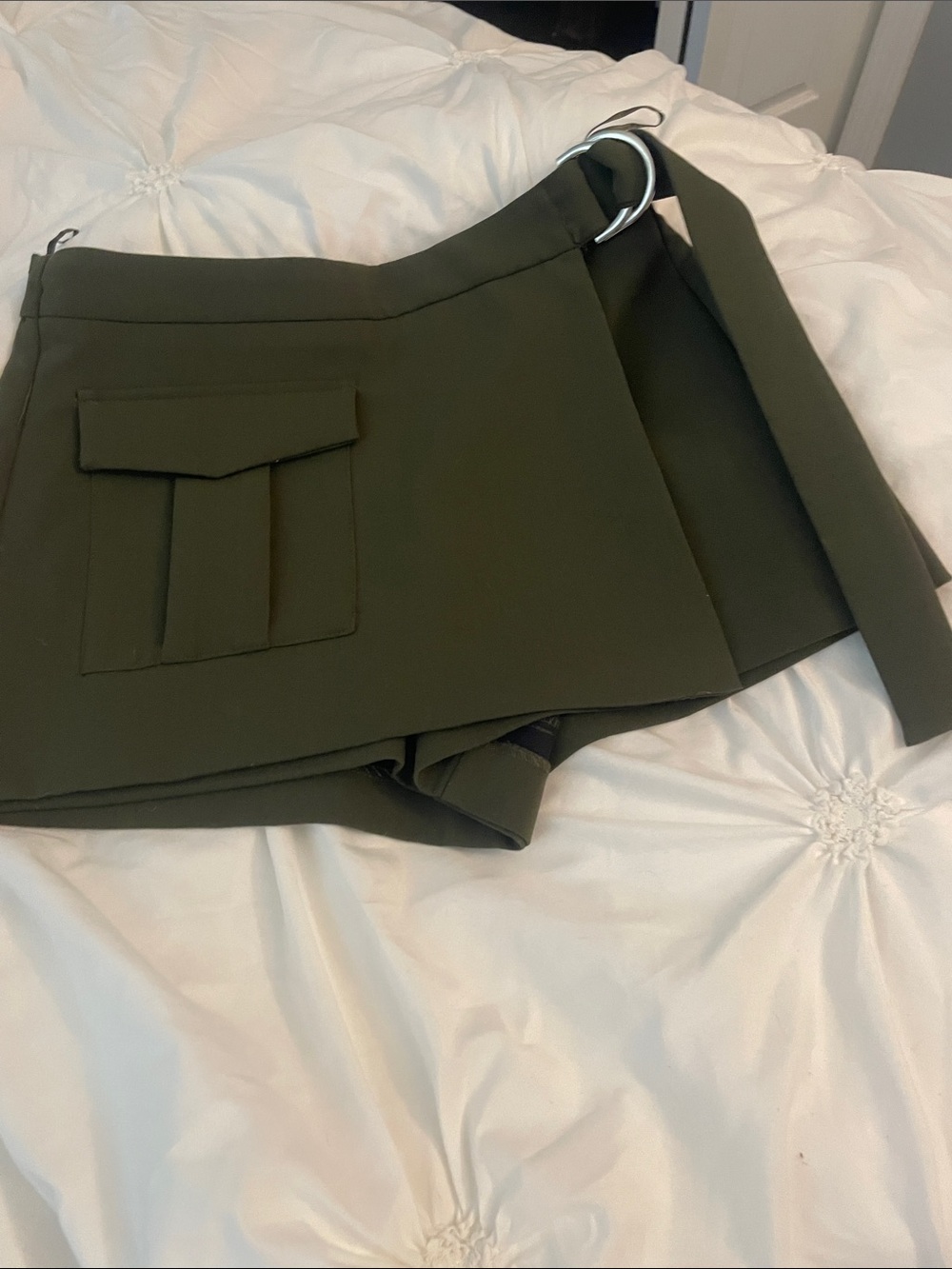 Zara Olive Green Cargo Skort with D-Ring Waist - Picture 2 of 7